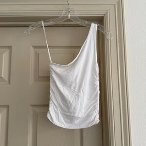American Eagle Soft & Sexy One-Shoulder White Women's Top